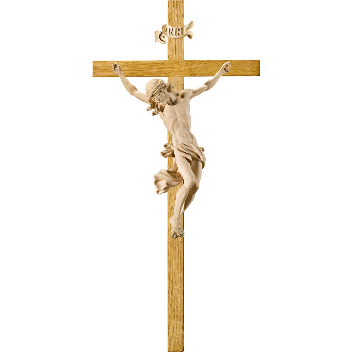 Cristo Barroco en cruz de roble